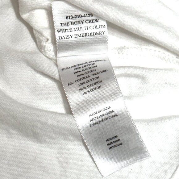 Rails Boxy Crew Floral Daisy Embroidery Cropped T-Shirt Embroidered Flowers - Picture 6 of 8